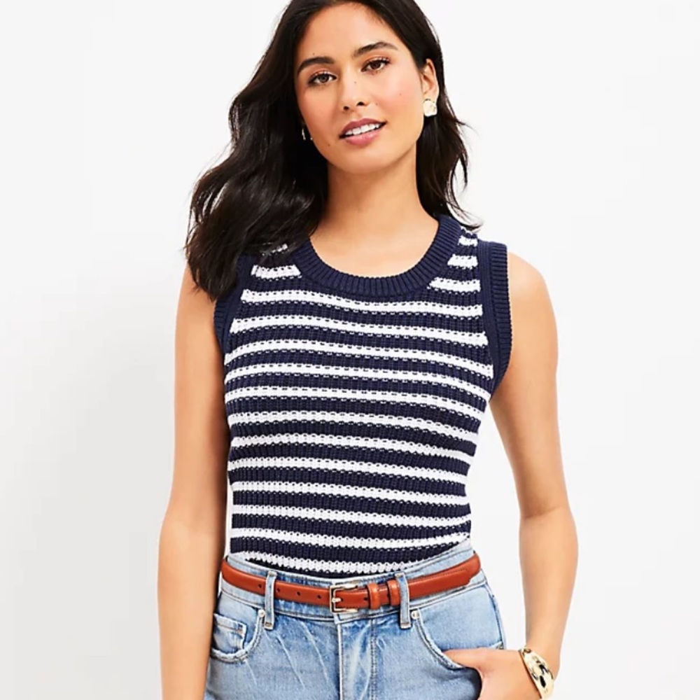 Loft striped sweater vest xxsp